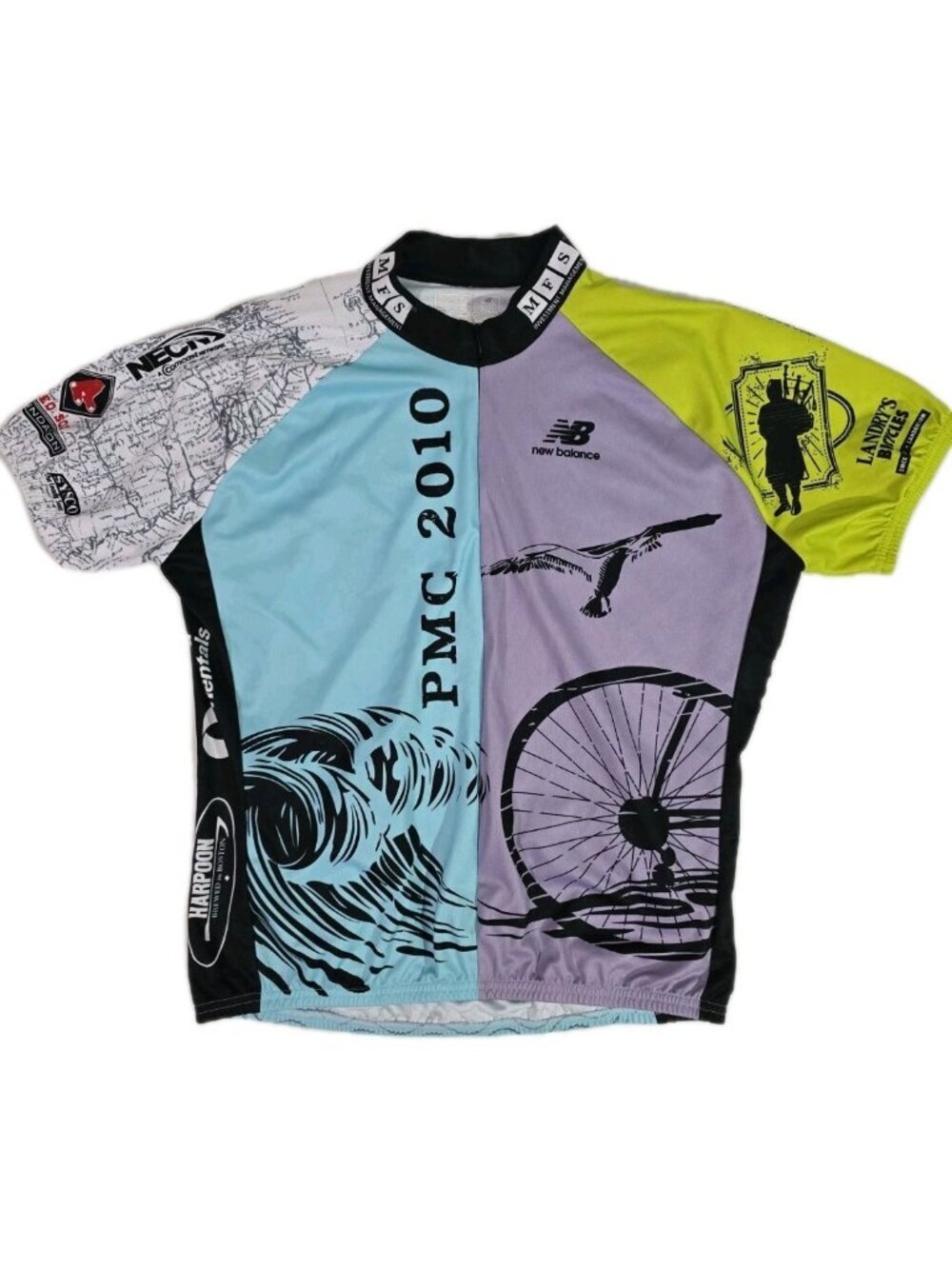 New Balance Pan Mass Challenge PMC 2010 Cycling Jersey 1/4 Zip Men's Size XL